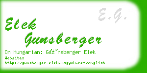 elek gunsberger business card